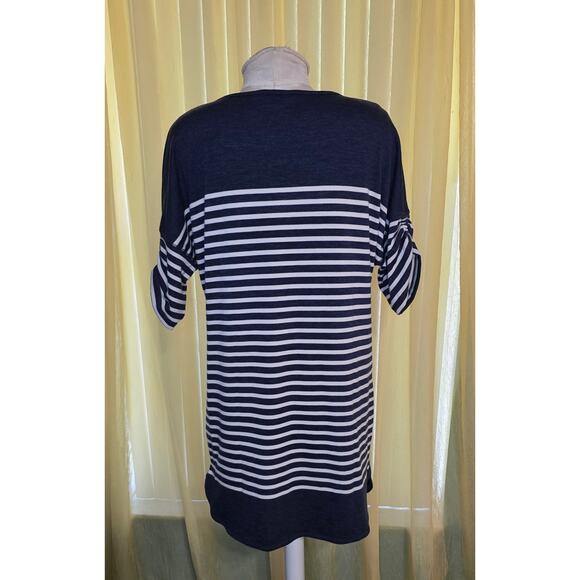 Max Studio Women's Casual Ruched Sleeve‎ Stripe Everyday Dress w/ Pockets Size S - Picture 3 of 6